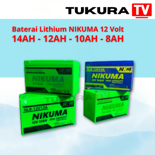 Baterai Lithium Real Capacity 12V 14AH - 12AH - 10AH - 8AH - Aki NIKUMA Ringan Kapasitas Asli Bisa U