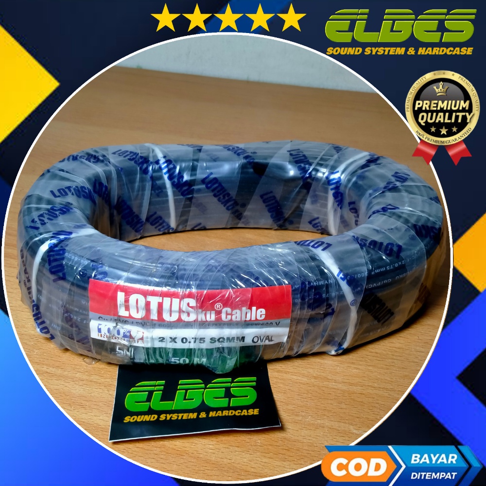 KABEL LOTUS SERABUT GEPENG 2X0.75 ROLL 50M