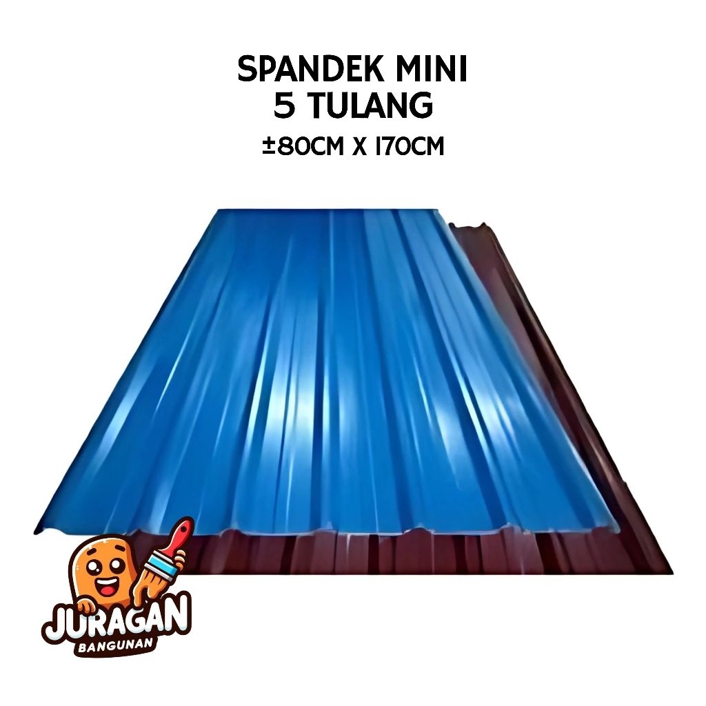 Spandek Mini 5 Tulang | Spandex Mini | Atap Seng Spandek Maroon / Biru