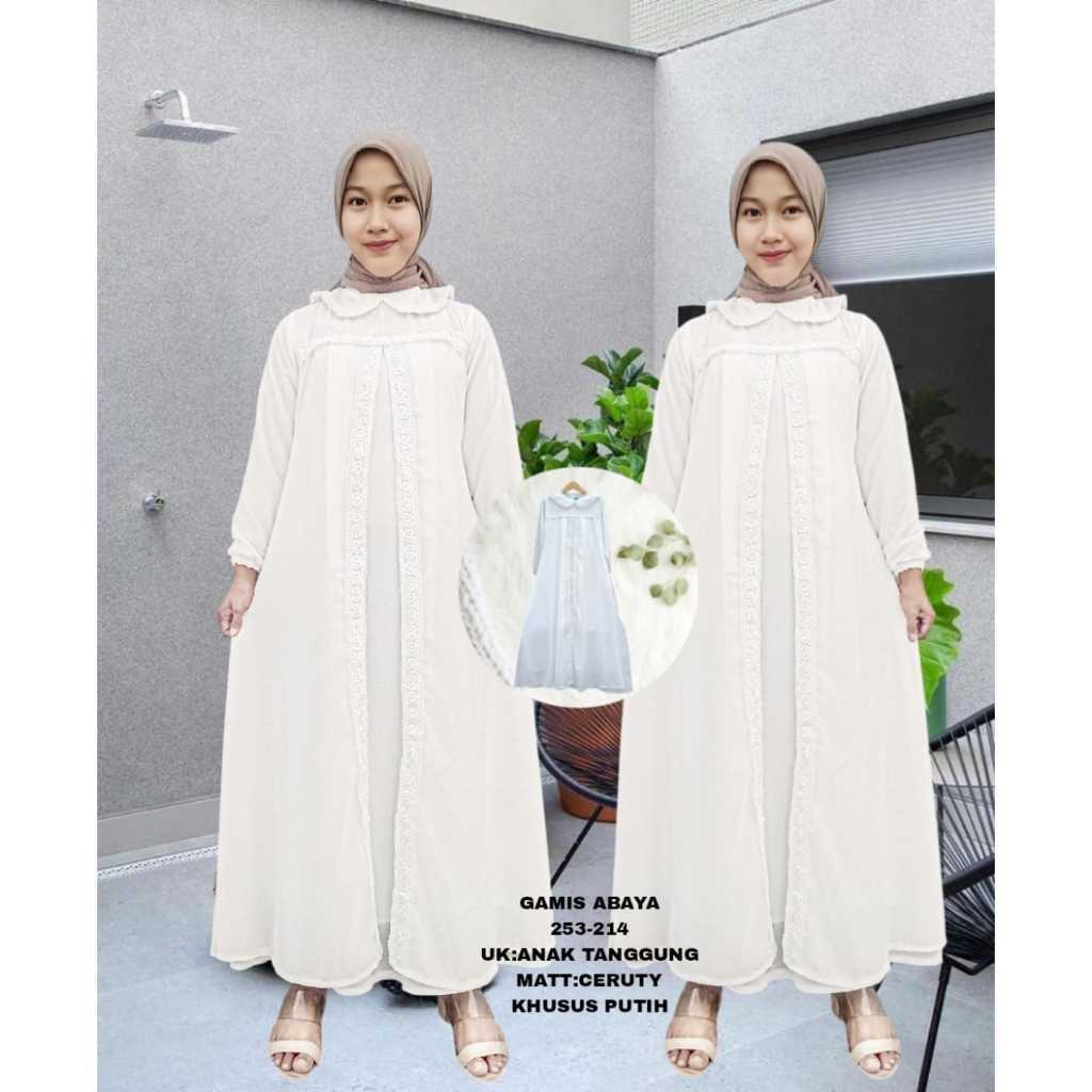 Gamis Putih Anak Tanggung  Kekinian -Abaya Putih Mewah Dan Elegan  Terbaru