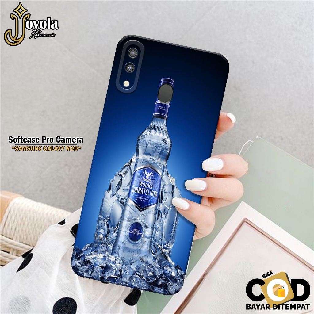 JOYOLA Case Samsung Galaxy M20 - Fahion Case Minuman - Softcase Samsung Galaxy M20 - Pro Camera - Ca