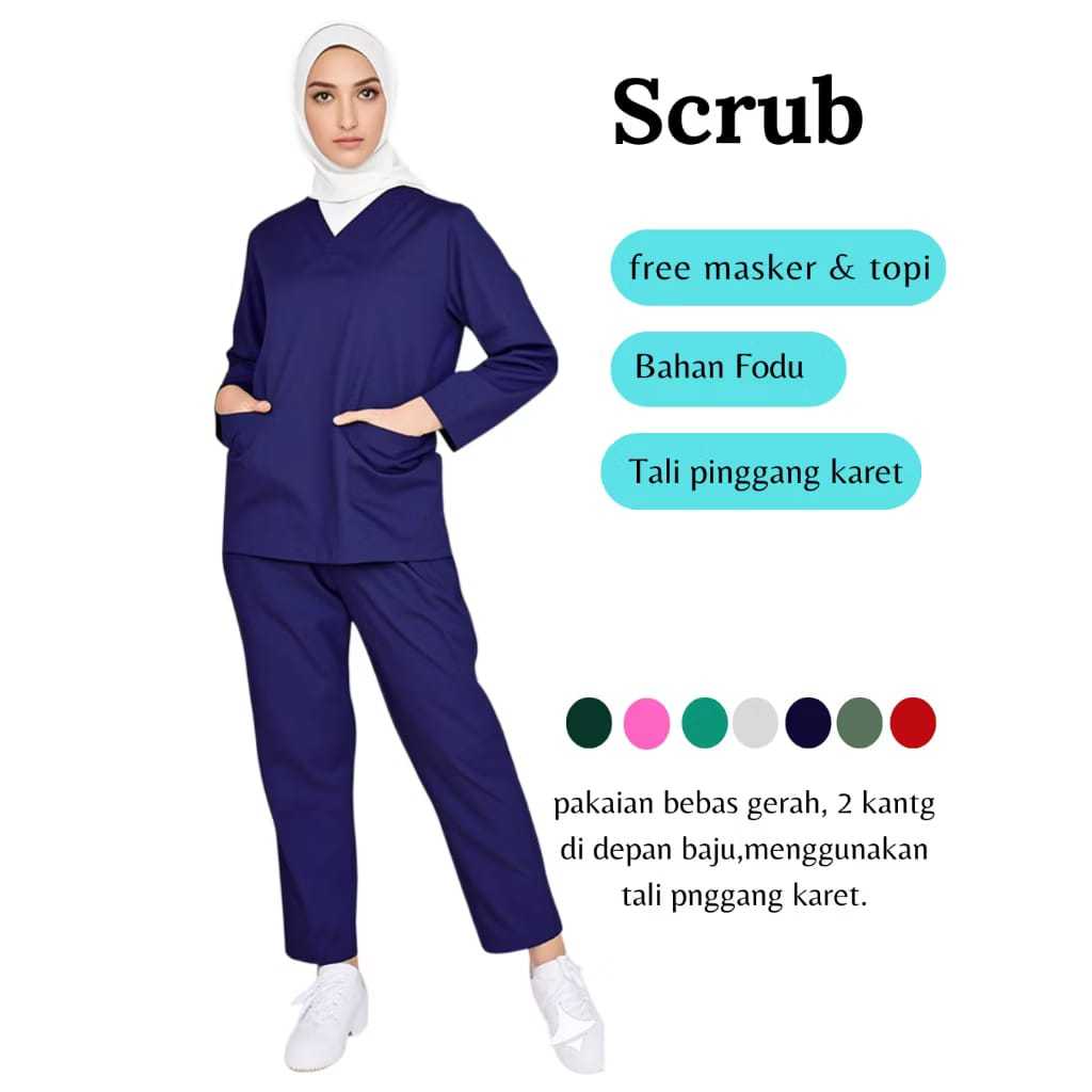 Baju Dinas perawat Lengan Pendek / seragam kesehatan/ Setelan Perawat