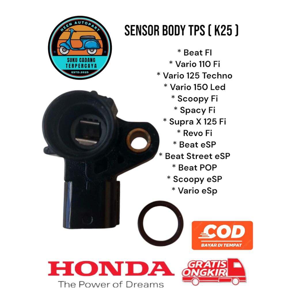 [ K25 ] SENSOR TPS THORTLE BODY : BEAT FI / BEAT ESP / BEAT STREET ESP / BEAT POP / VARIO 125 TECHNO