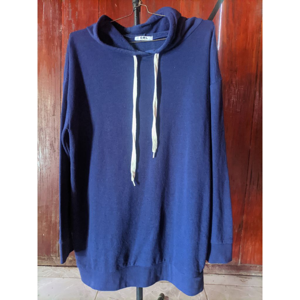 hoodie polos biru