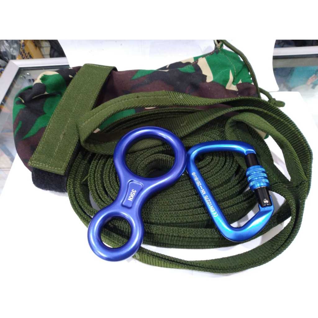 REPLING SET ISI CARABINER + FIGURE 8 + WEBBING + WADAH