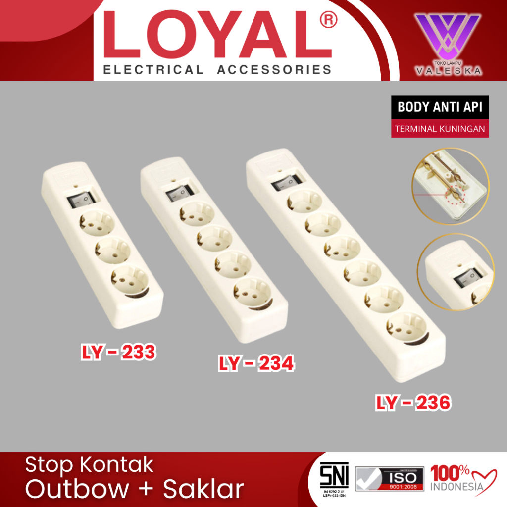 Loyal Stop Kontak Arde Outbow dengan Saklar Tanpa Kabel