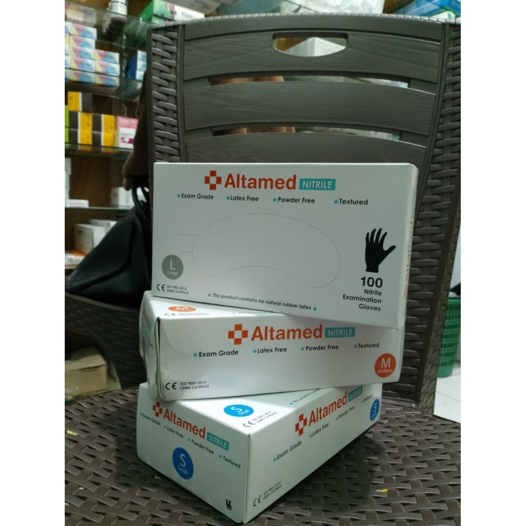 Handscoon Sarung Tangan Latex Hitam Kotak Altamed