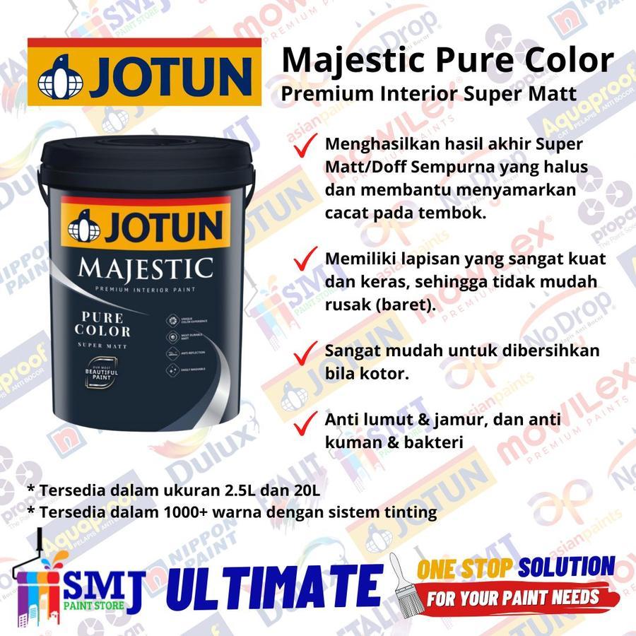 Cat Dinding Intrerior JOTUN MAJESTIC PURE COLOUR 0001 White 20L