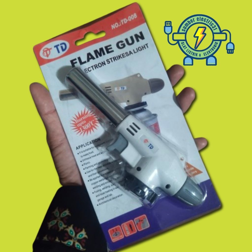 Flame gun pemantik gas portable kepala korek gas pemantik portable TD 008