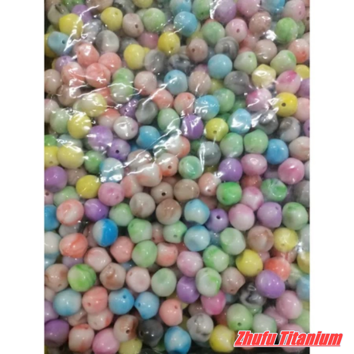 Manik 12mm batu marmer mix warna isi 1 pon