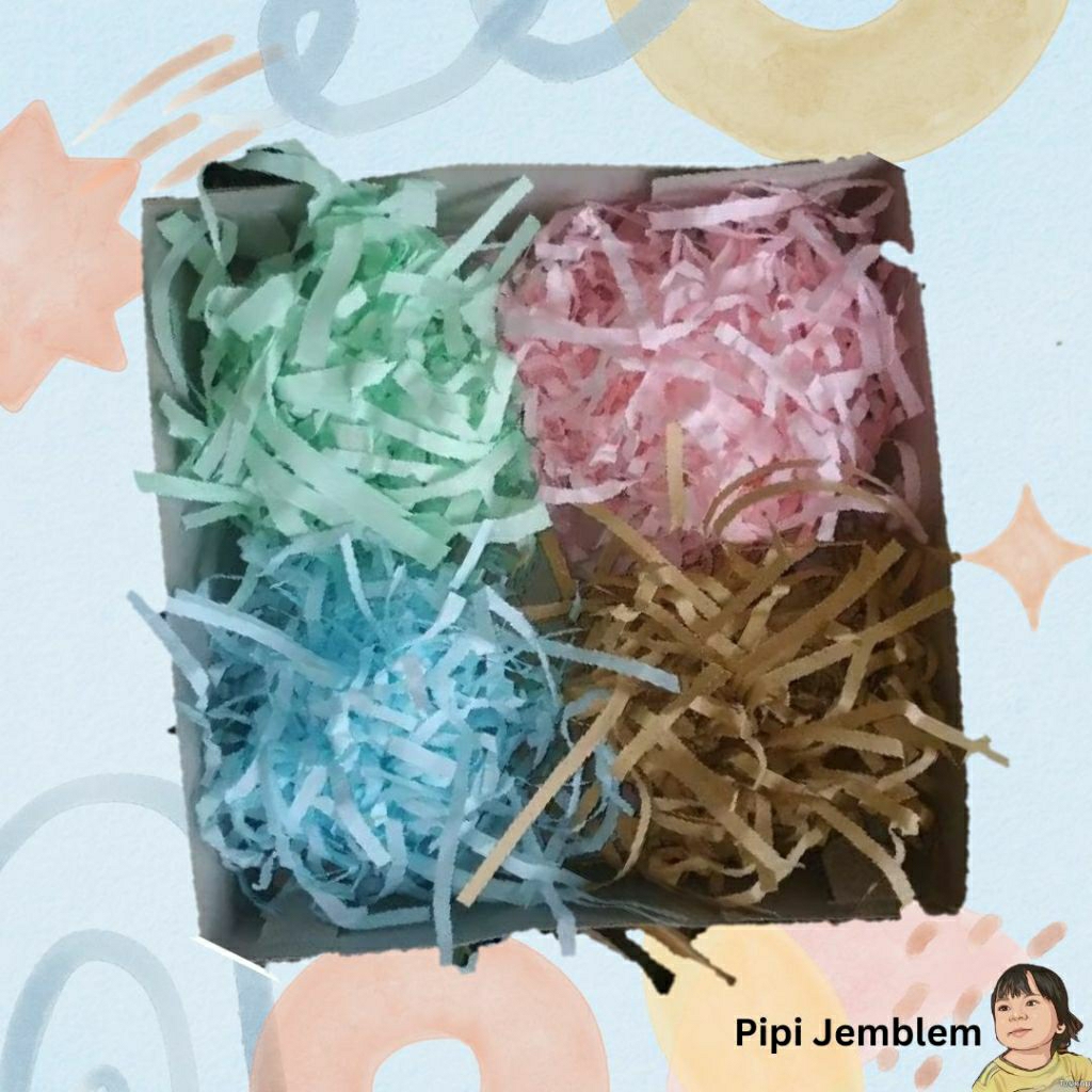 

kertas cacah warna paper Shredder kertas serut rumput kawut kertas hampers