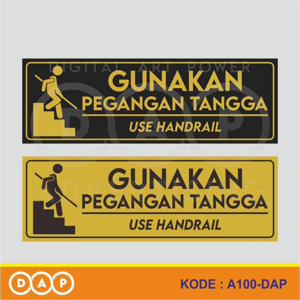 

A100 - Acrylic Sign, Stiker Akrilik Gunakan Pegangan Tangga, Use Handrail, Tahan Air, Bisa Custom