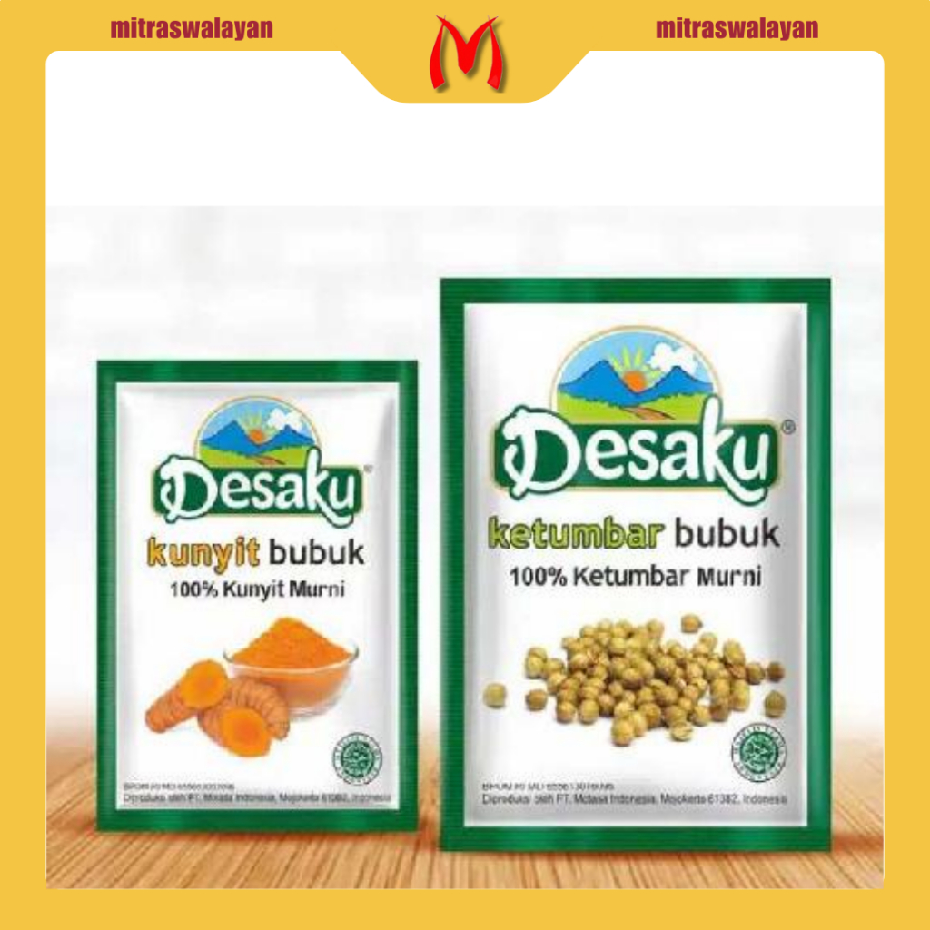 

DESAKU Bumbu Kunyit Bubuk & Ketumbar Bubuk 1 Renteng isi 12 Sachet