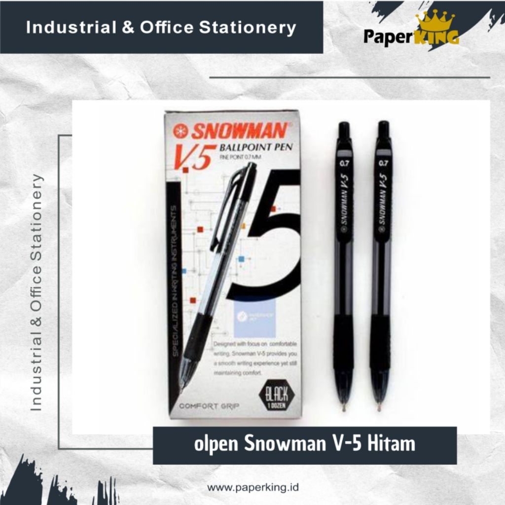 

Bolpen Snowman V-5 Hitam