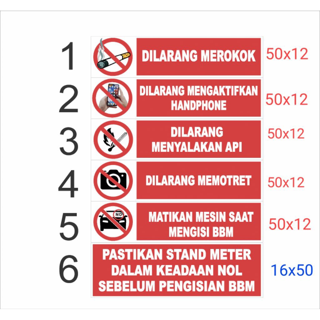 

stiker larangan spbu