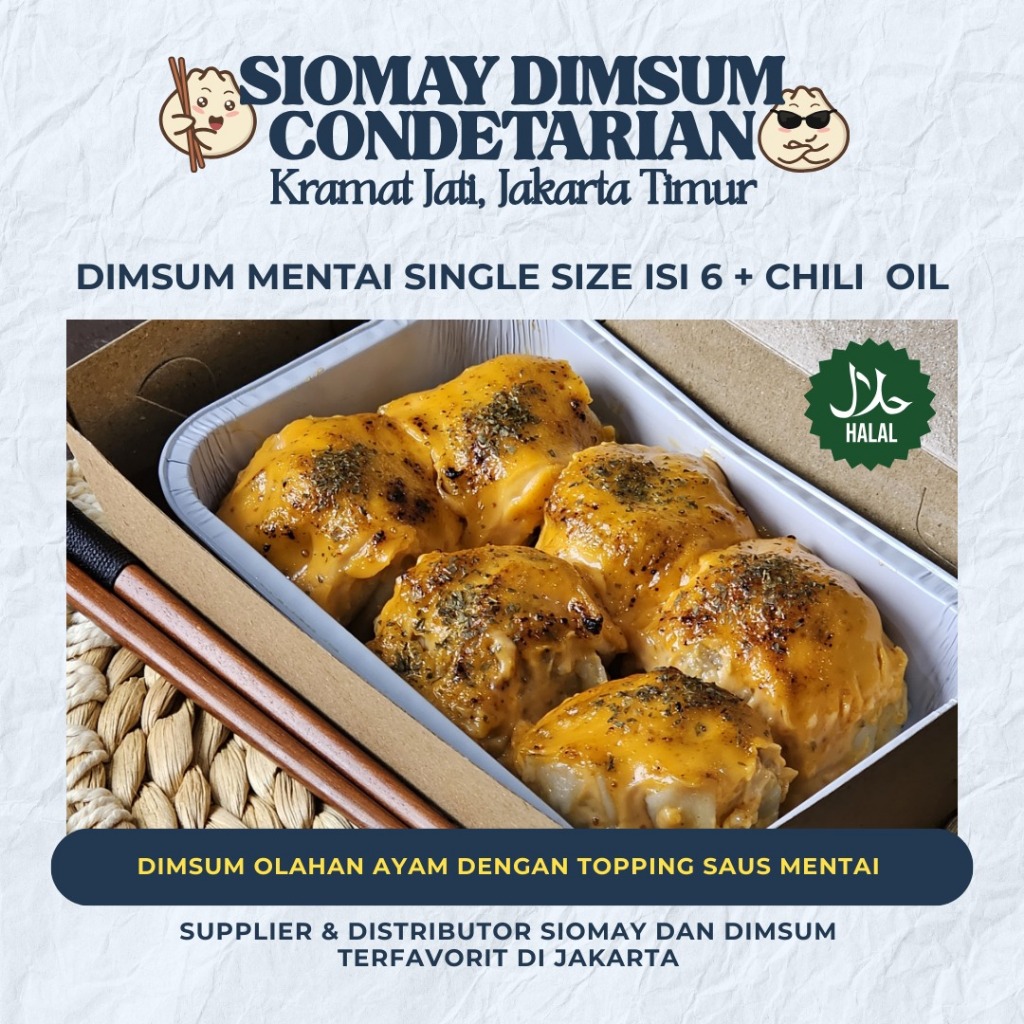 

DIMSUM MENTAI SINGLE SIZE ISI 6 PCS / HOMEMADE / FREE CHILI OIL