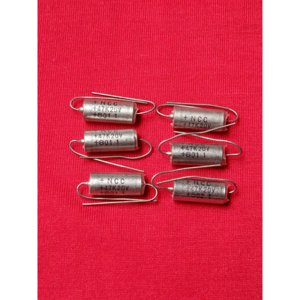 capacitor tantalum metal axial 47uf 20v vintage