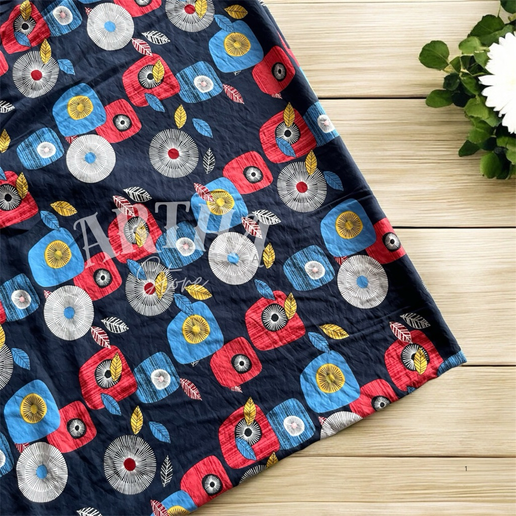 kain katun motif / kain katun rayon paris motif bunga