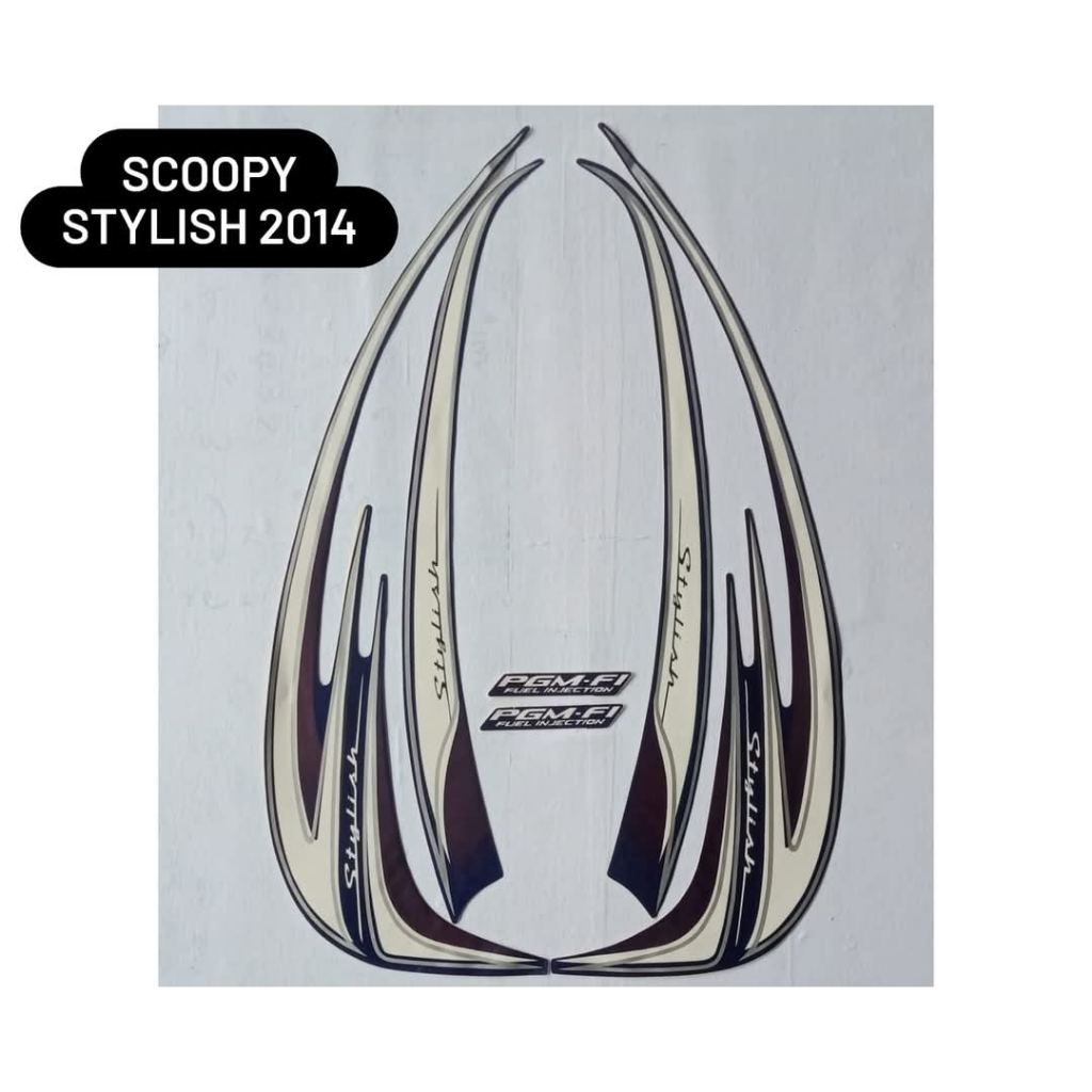 Stiker Striping Honda Scoopy Staylish 2014 Merah Putih Lis Les Body Scoopy Staytlish 2014 Terbaik