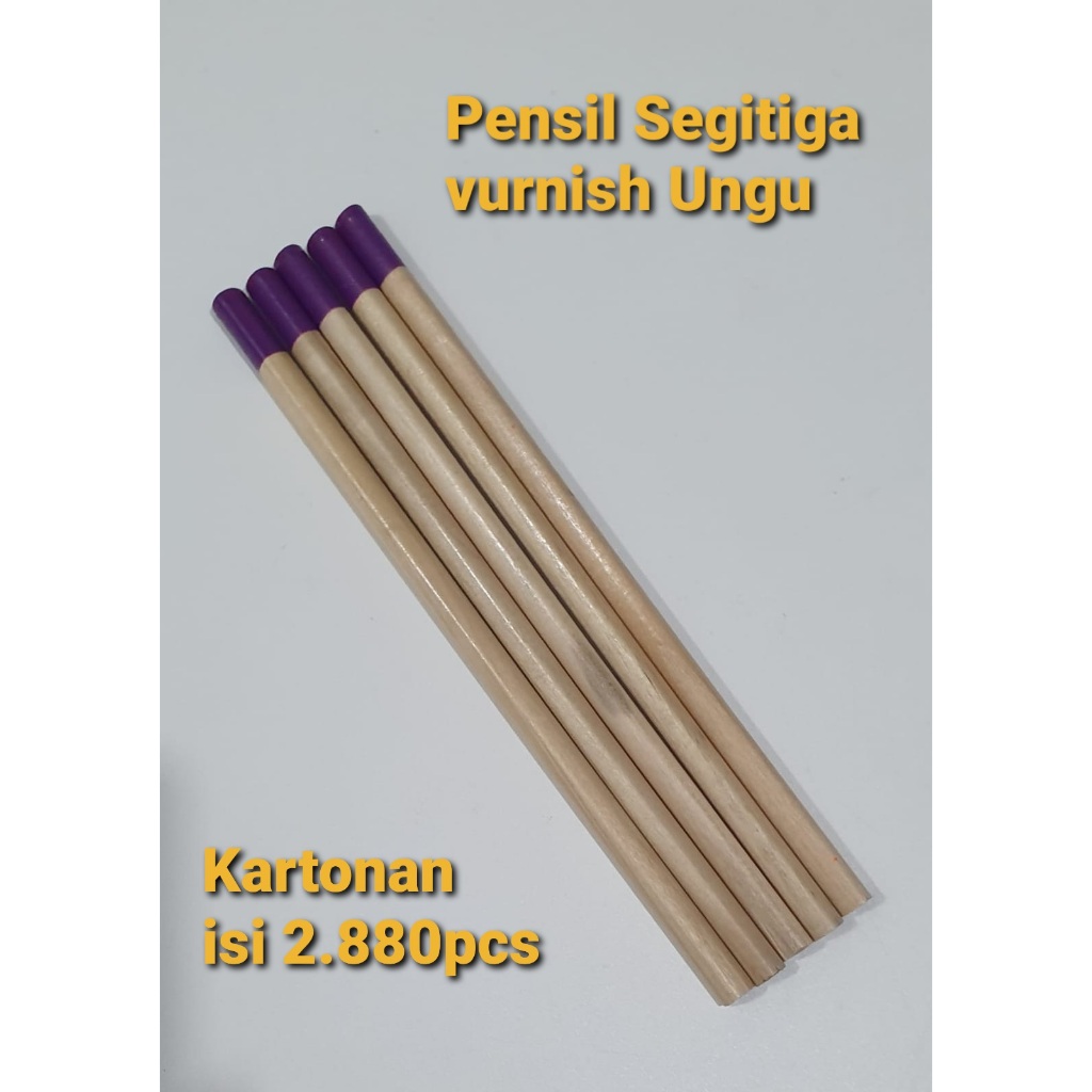

pensil segitiga varnish ujung ungu polos promosi satuan bentuk segitiga