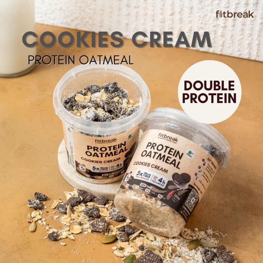 

Cookies Ceam Double Protein Oatmeal Fitbreak Tinggi Serat / Healthy Snack / Instant Oats / Overnight Oats / Diet Friendly / Sarapan / Oatmeal
