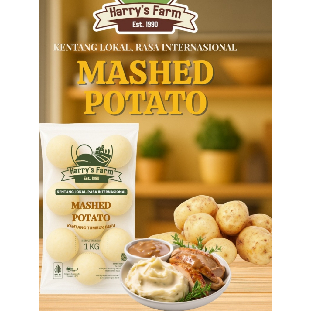 

Mashed Potato | Kentang Tumbuk 1 KG | Kentang Frozen | Kentang Lokal | Makanan Beku