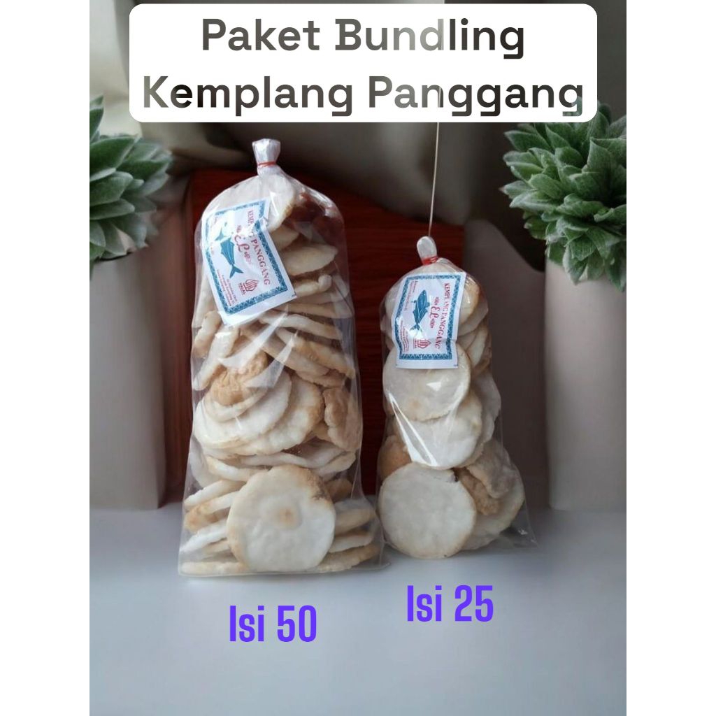 

Paket Bundling Kemplang Panggang Asli Lampung Isi 50 pcs dan isi 25pcs Plus Sambal