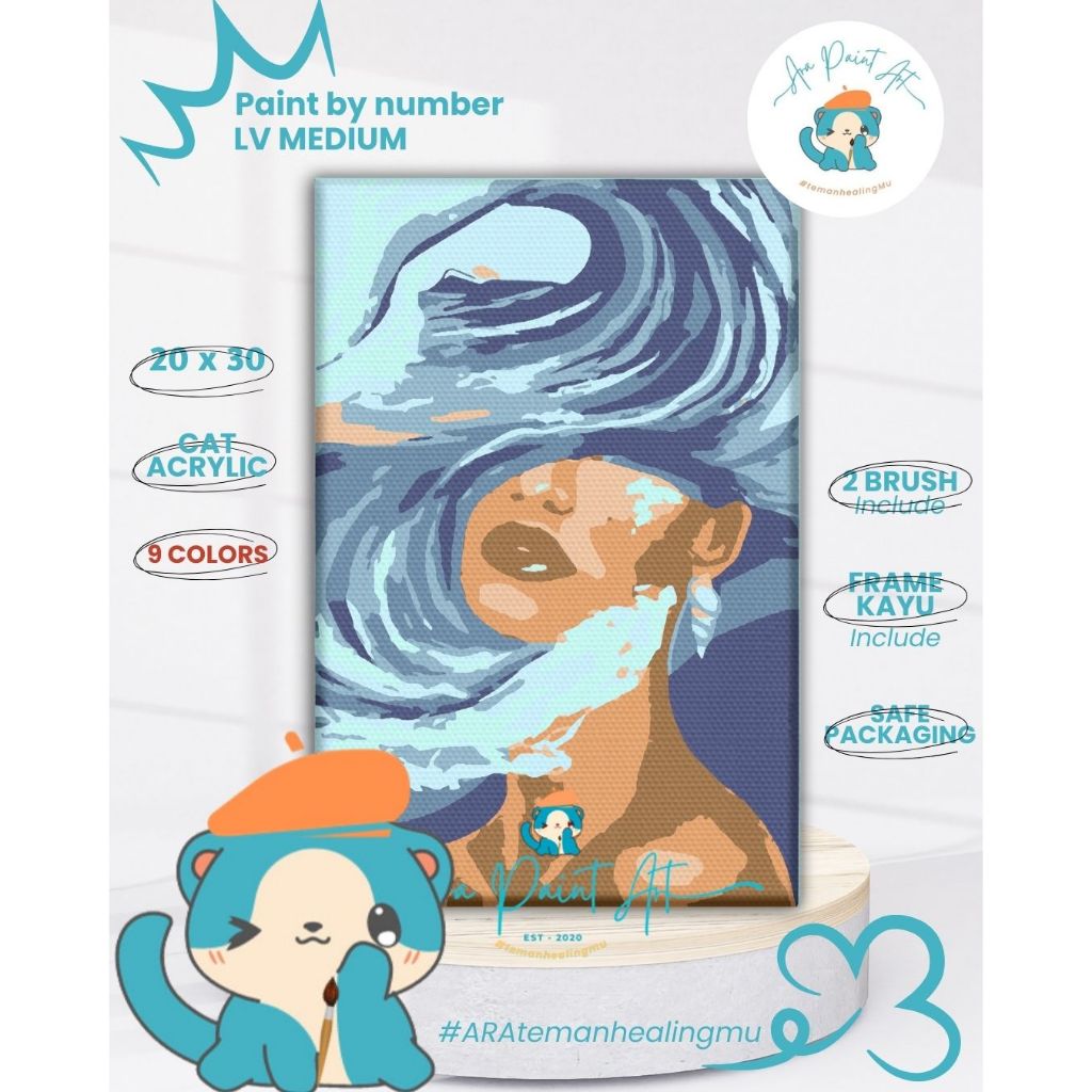 

Ara Paint Art WAVE SERIES Paint by numbers kit I Painting I Painting by numbers I Kado Wisuda I Kado unik I Kanvas Lukis