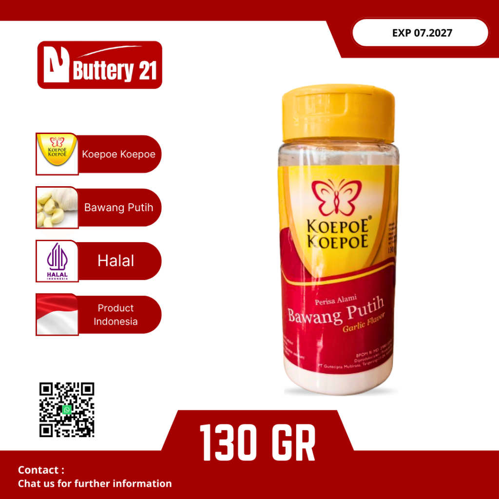 

KOEPOE KOEPOE PERISA ALAMI BAWANG PUTIH 130 GR/GARLICE FLAVOR/BUBUK BAWANG PUTIH
