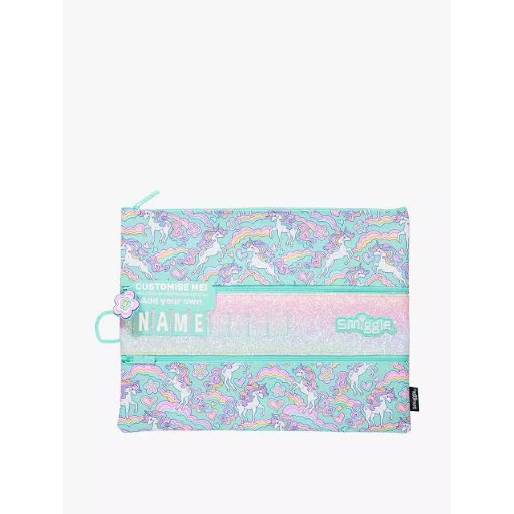 

Smiggle Limitless A4 Pencil Case Customize Your Name Rainbow Unicorn document pouch book clutch mint bag tempat pensil tempat dokumen tempat buku anak perempuan girl’s stationery