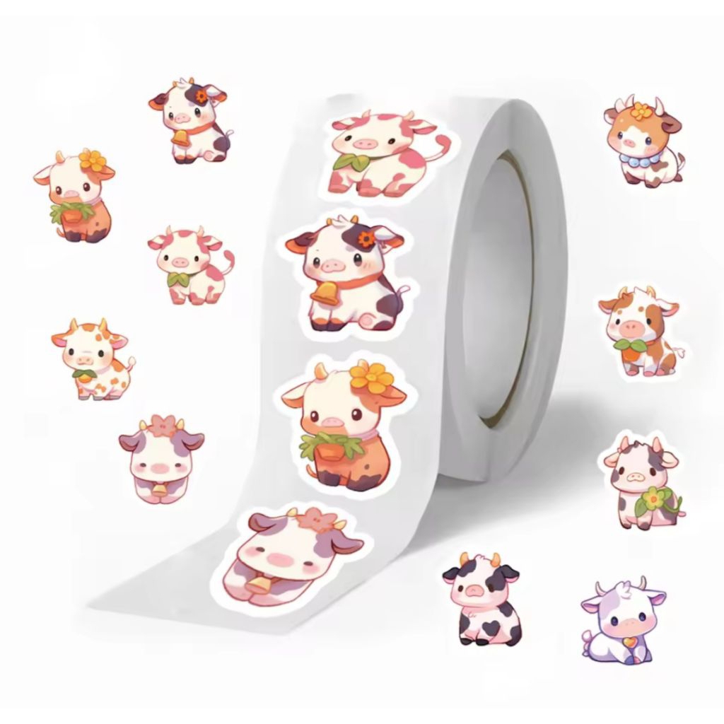 

60 Pcs / 500 Pcs - Stiker Deco CUTE COWS Stiker Hias DIY