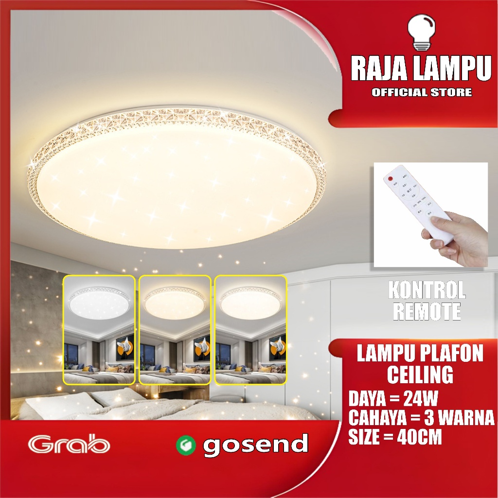 【RAJA LAMPU】Lampu Hias Plafon Bulat/Lampu Plafon Lampu Hias Gantung Ceilling Lampu LED Bulat Untuk R