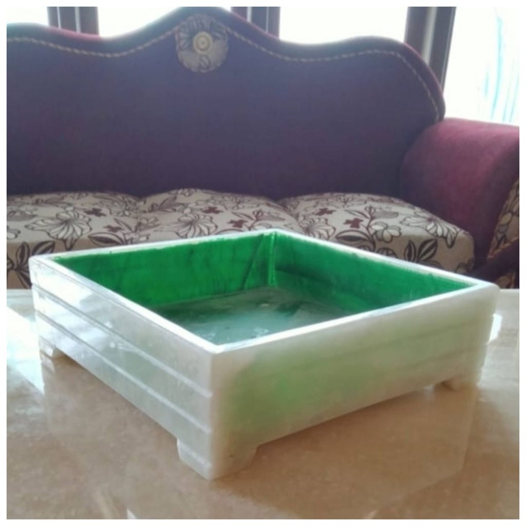 Pot Bonsai Batu Onyx Hijau Motif