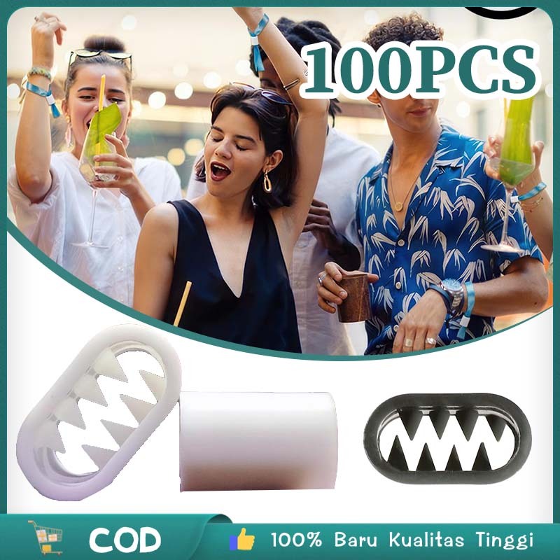 

Isi 100 Stoper Lanyard Plastik Lock Ring Lock Ring Stopper Lanyard Mengunci Tali Pergelangan Tangan Plastik Ring