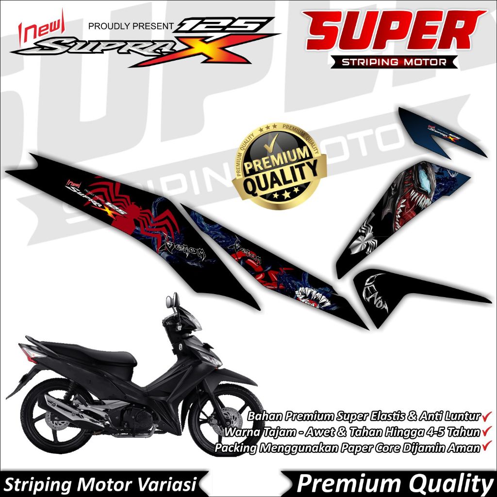 Stiker Supra X 125 FI Anti Luntur keren Striping Supra X 125 Fi Striping Honda Supra X 125 FI Venom