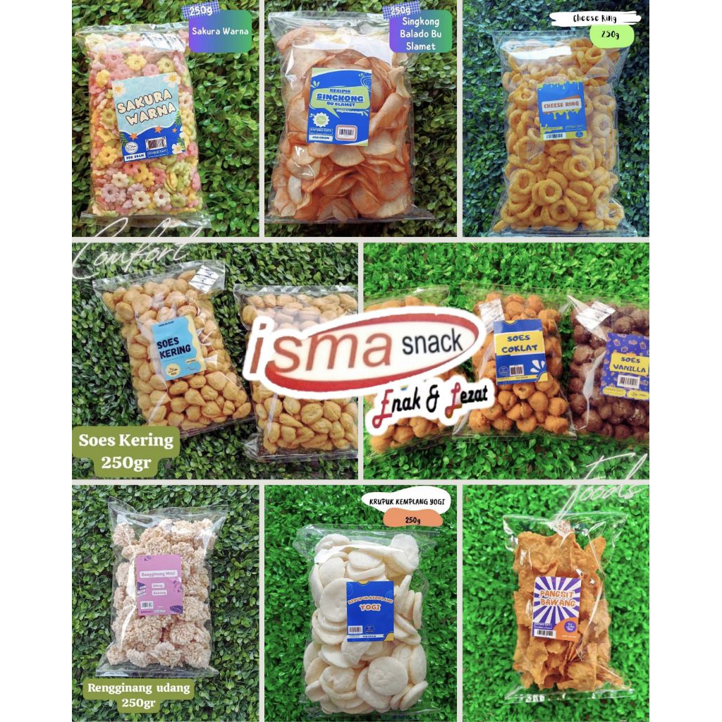 

[ISMA SNACK] Aneka jajanan Snack 250 gram Murah, enak, higienis dan kekinian