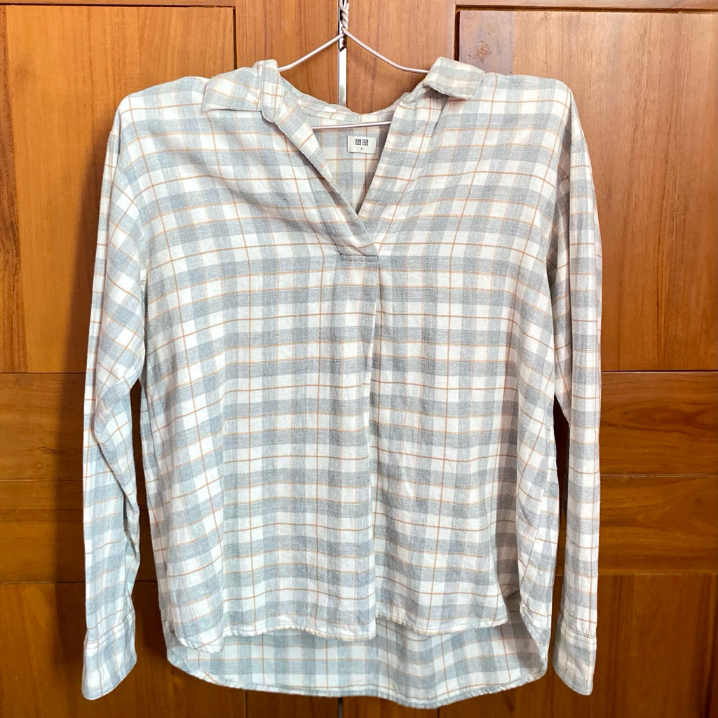 PL kemeja flanel uniqlo - kemeja kerja casual