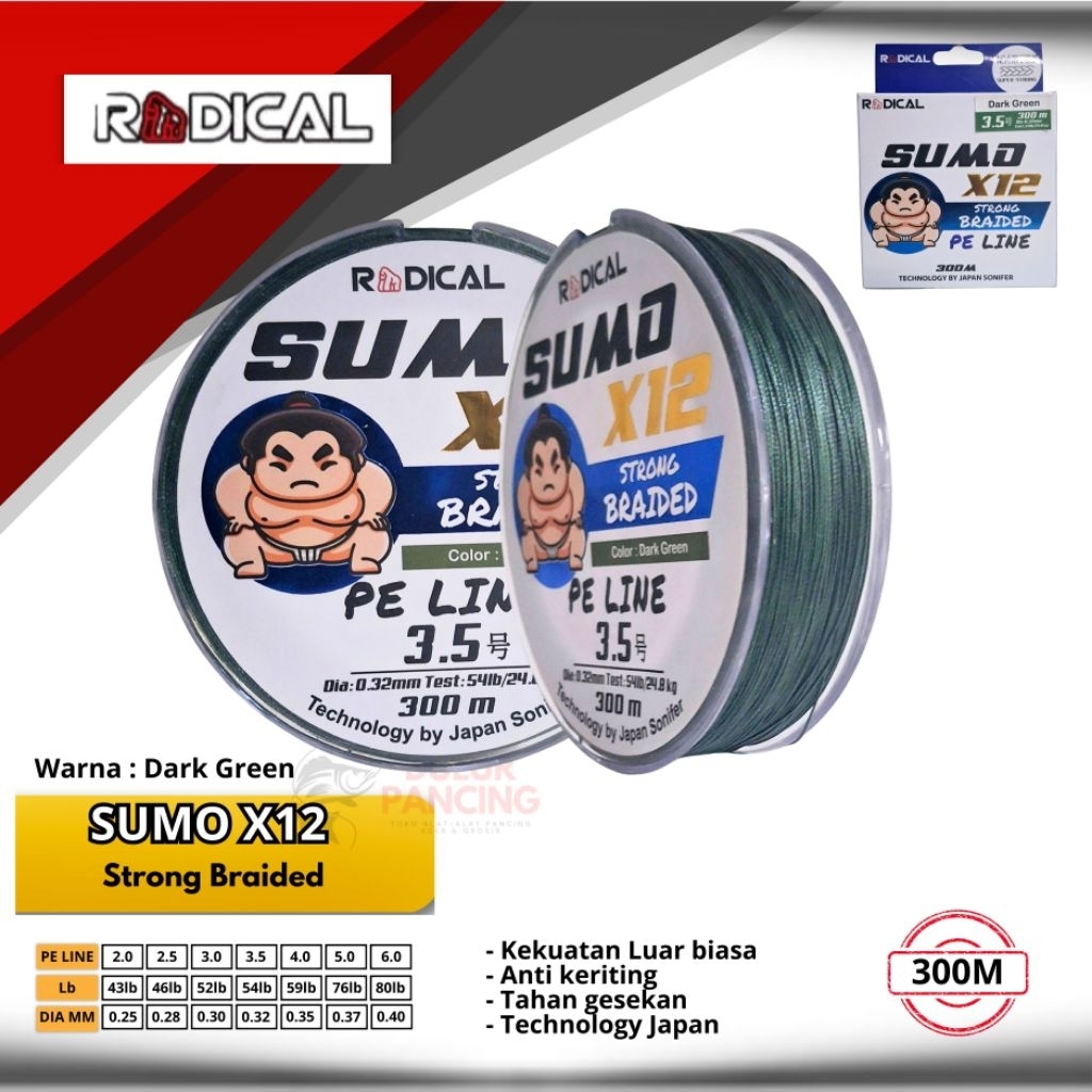 benang pe radical sumo x12 300m
