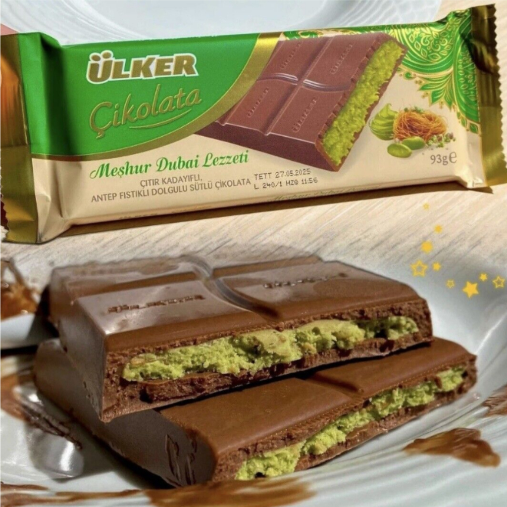 

Chocolate Dubai Original Crispy Bar Pistachio Kunafe Cocoa Coklat Viral Ulker Turki Oleh Haji Umroh