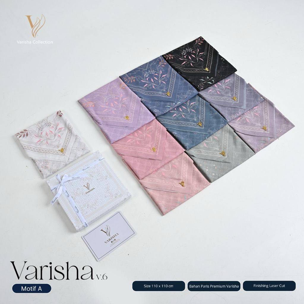 Varisha Hijab Segi Empat Premium Motif A - Box