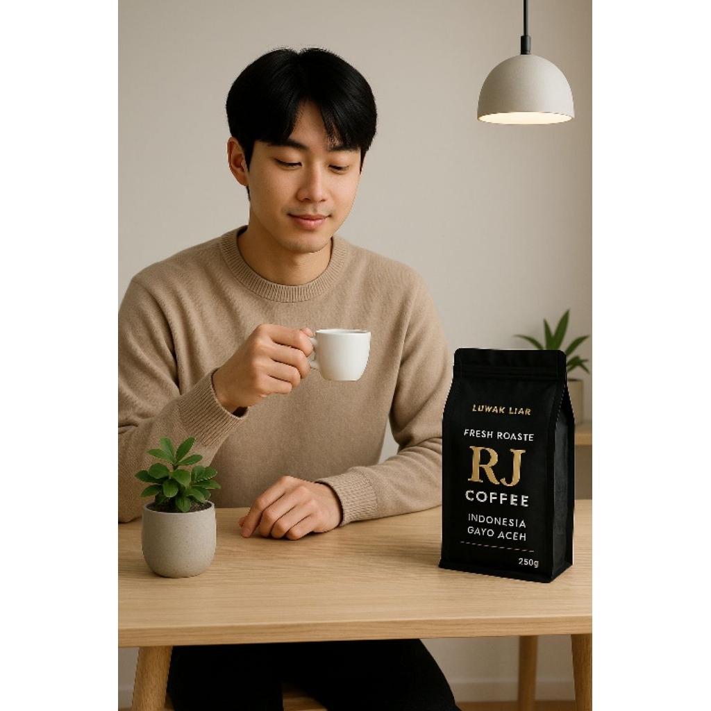 

RJ Coffee kopi Arabika Aceh Gayo Espreso Base 1kg Bubuk Single origin coffee powder Biji Rosteang Bean