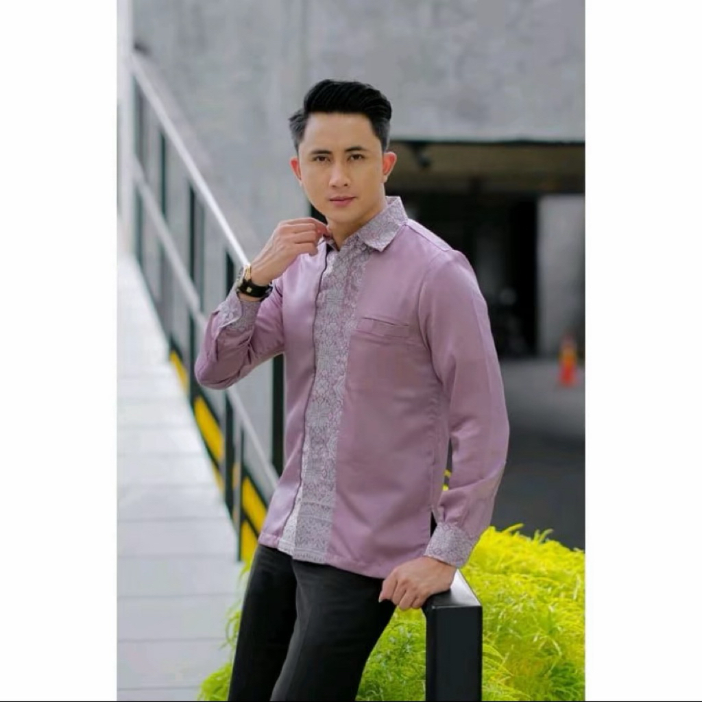 Azall Kemeja Songket | Kemeja Pria | Kemeja Couple Pria | Kemeja Lamaran | Kemeja Kondangan Slim-fit