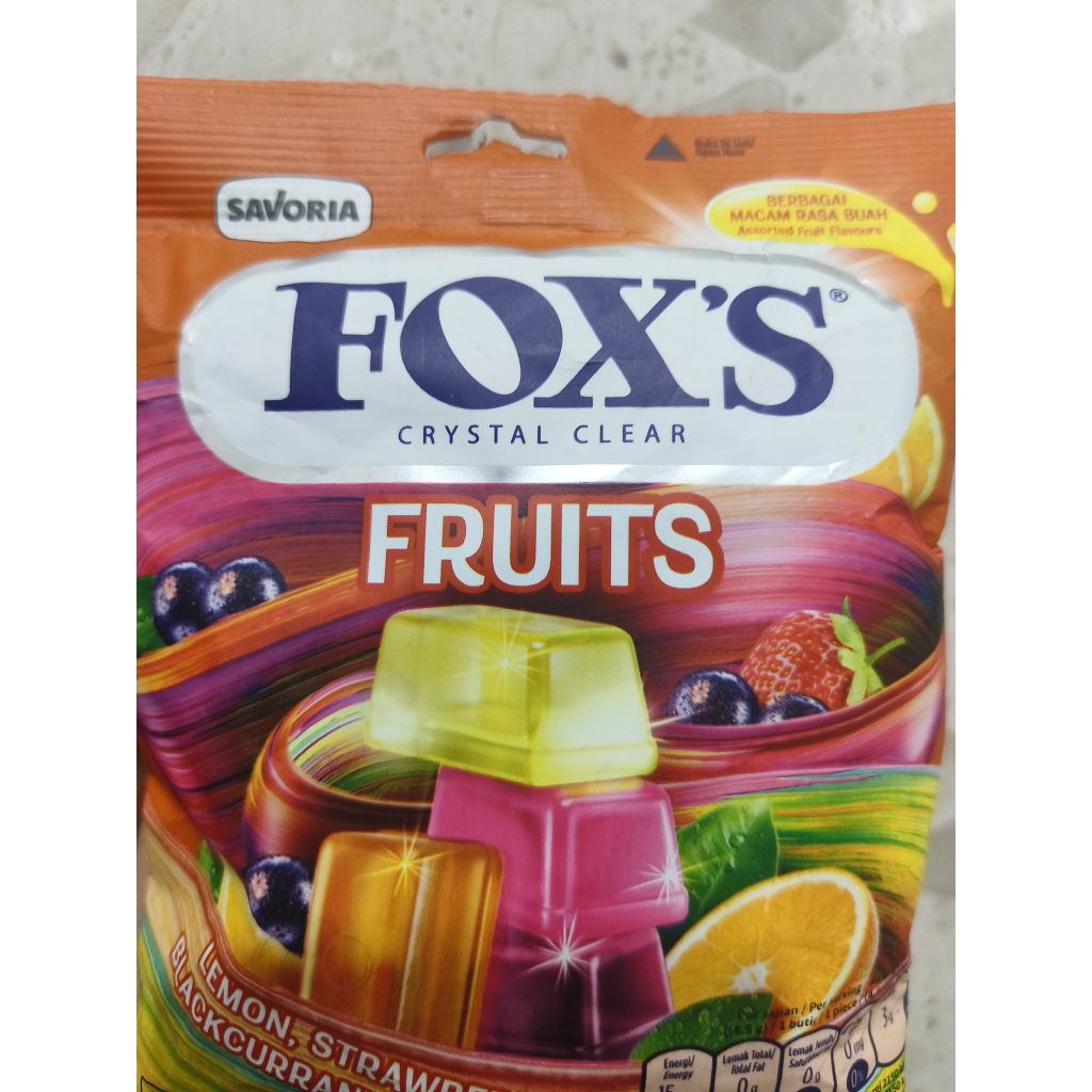 

Permen Fox's Crystal Clear Fruits Kemasan 1 Pack isi 97 Gram