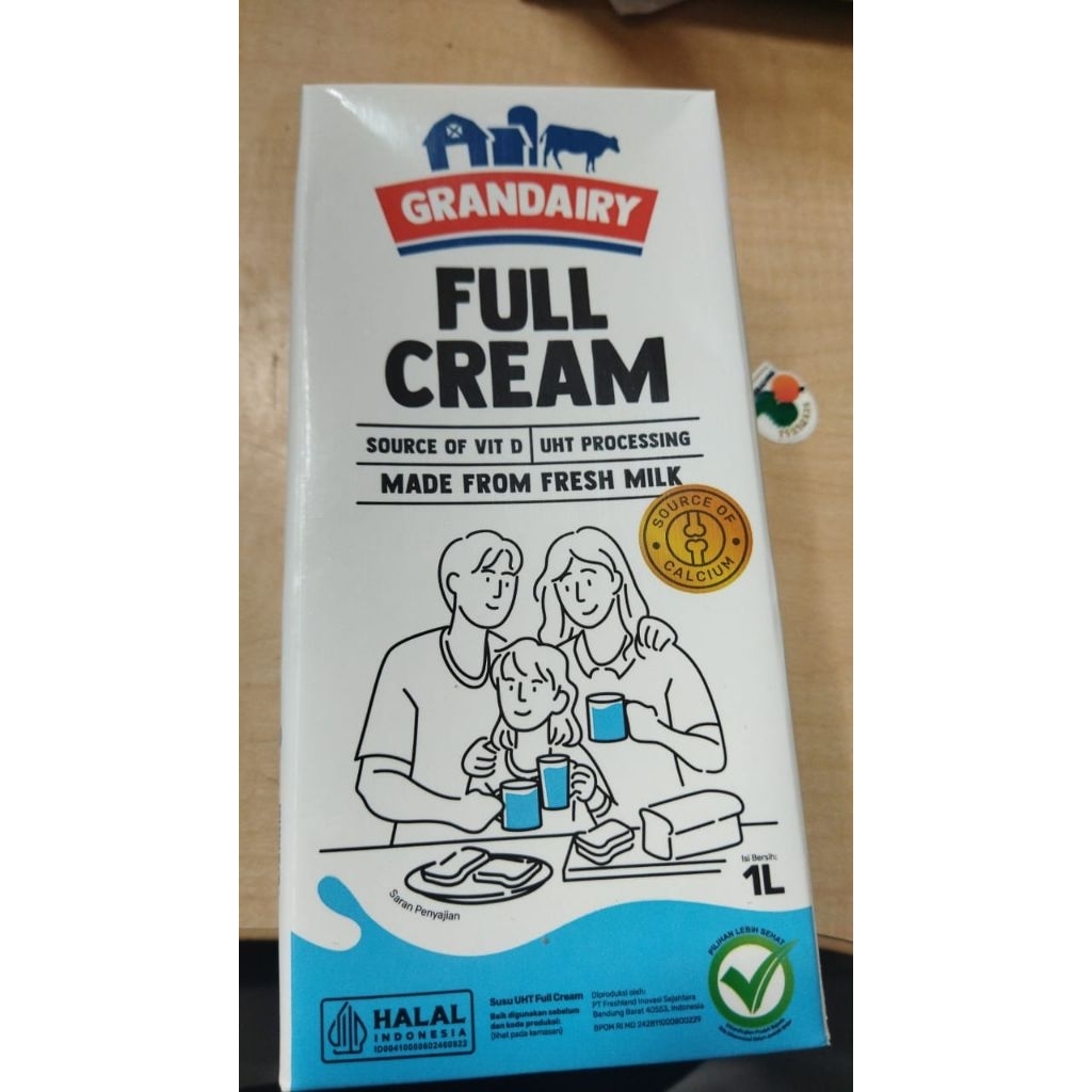 

susu grandairy full cream berat 1L/pcs