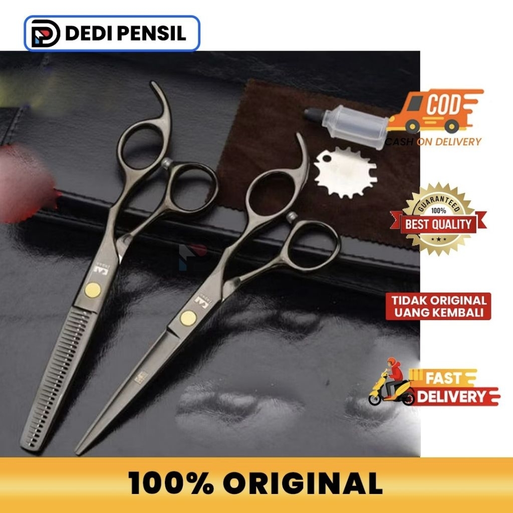 Set Gunting Rambut Kasho Black 6 Inch Original Japan Gunting Cukur Rambut