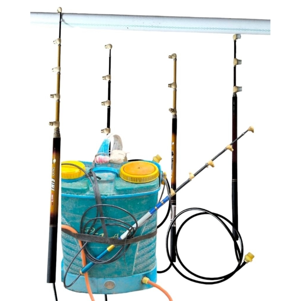 stik sprayer elektrik panjang 2m,2,7m,3m,4m bahan karbon dan fiber nozle kabut.