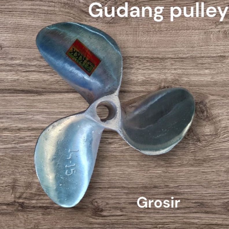 KODE Q97O kipas perahu baling kapal perahu no 1415 as 19mm daun 3 D3 x 1415 as 34 alumunium