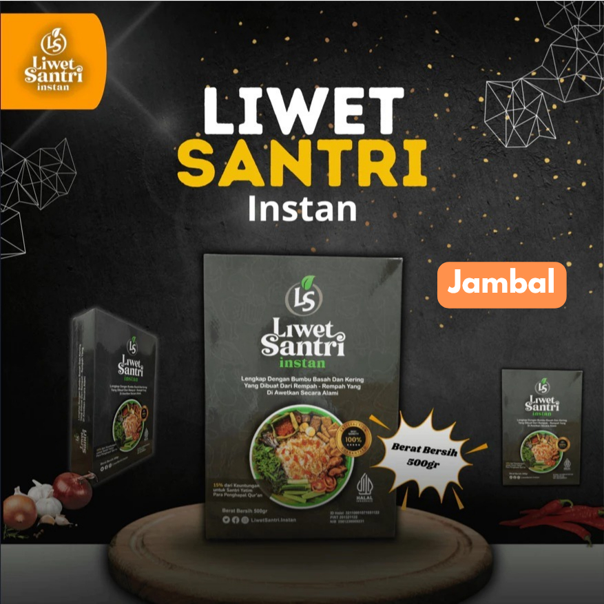 

Nasi Liwet Santri 500gr Ekstra Jambal Praktis 4in 1 Halal Berkah dibuat Santri Penghafal Al-Qur'an Garut