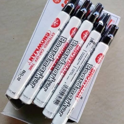 

KODE J62D ISI 6 Pcs Spidol Whiteboard Snowman BG 12 HITAM