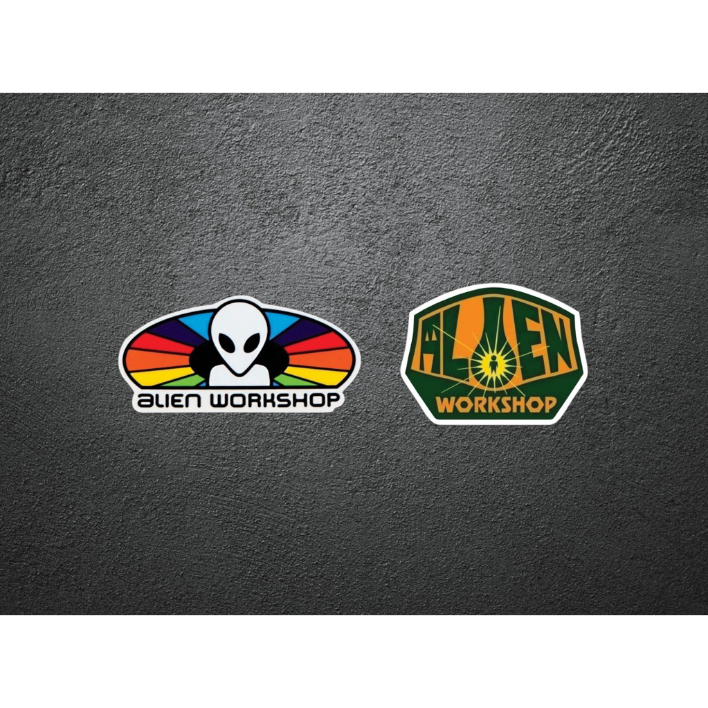 

stiker ALIEN WORKSHOP skate skateboard brand deck wheels trucks bearing griptape